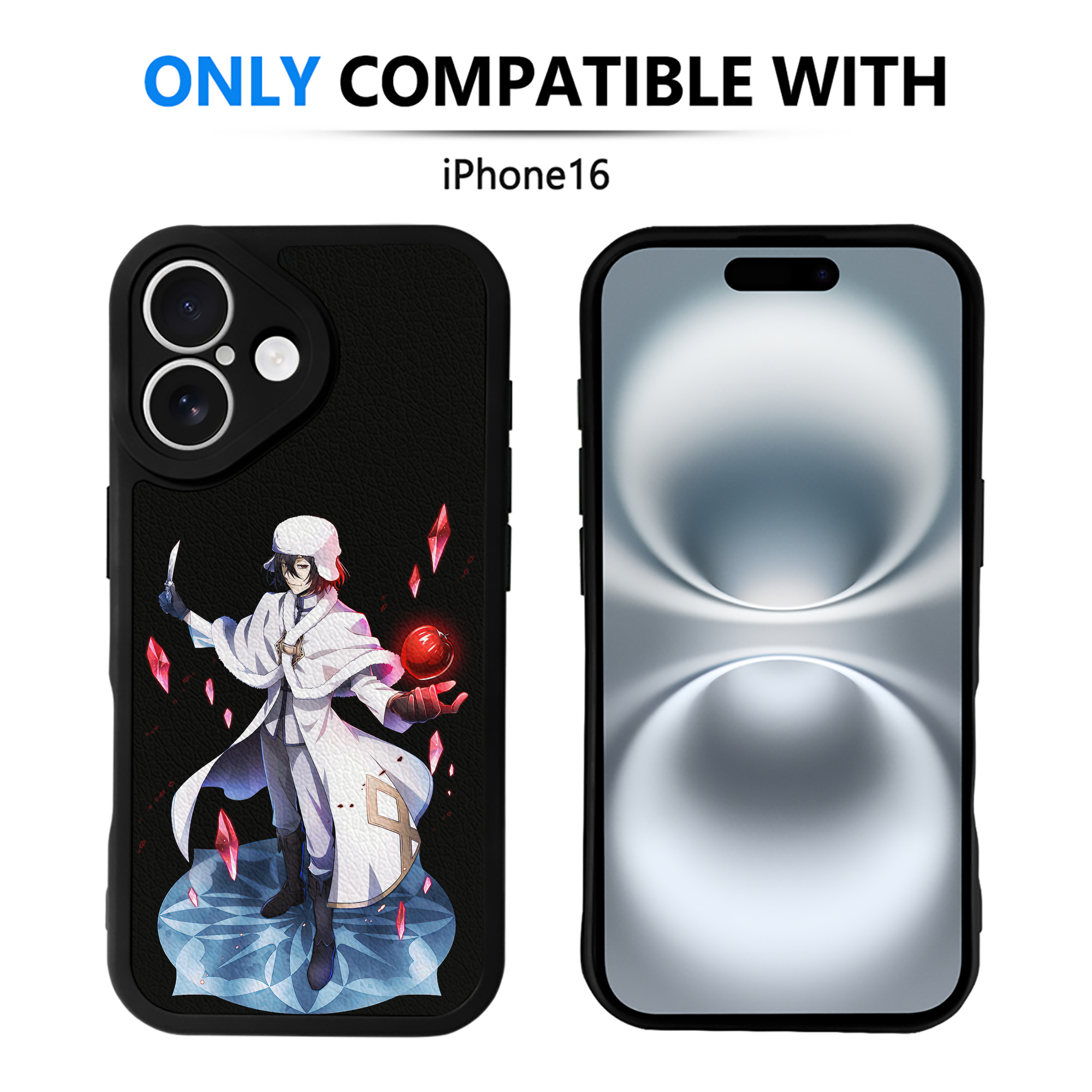 （画像用） 文豪ストレイドッグス Bungo Stray Dogs 【iPhone 16シリーズ対応】シリコンスマホケース（レザー調） 材質：シリコン